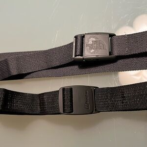 2 TWO Black Nylon Adjustable Belts Berghaus and North Face
